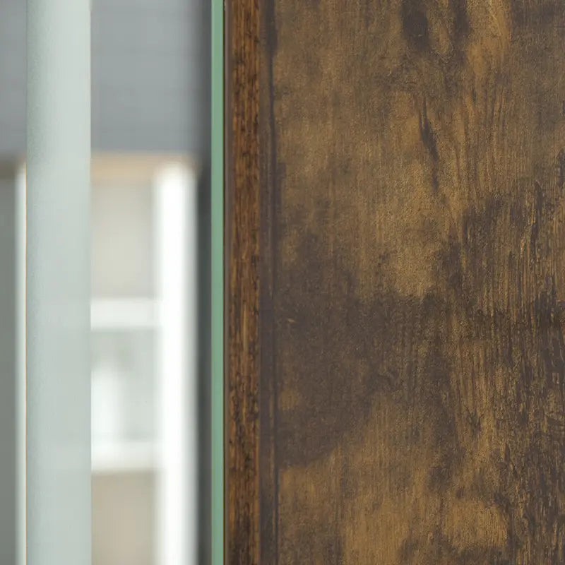 kleankin 27.5 Inch x 25.5 Inch LED Lighted Medicine Cabinet with Mirror, Wall Mounted Dimmable Bathroom Cabinet