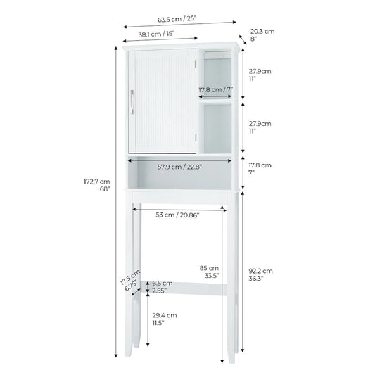 Teamson Home Newport Over-the-Toilet Cabinet, White