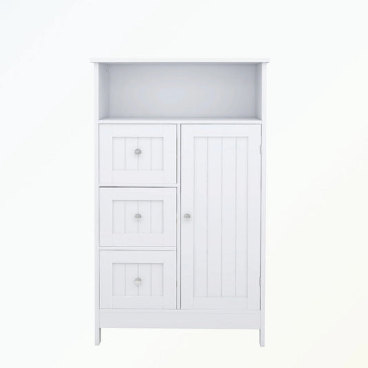 Bathroom standing storage cabinet with 3 drawers and 1 door