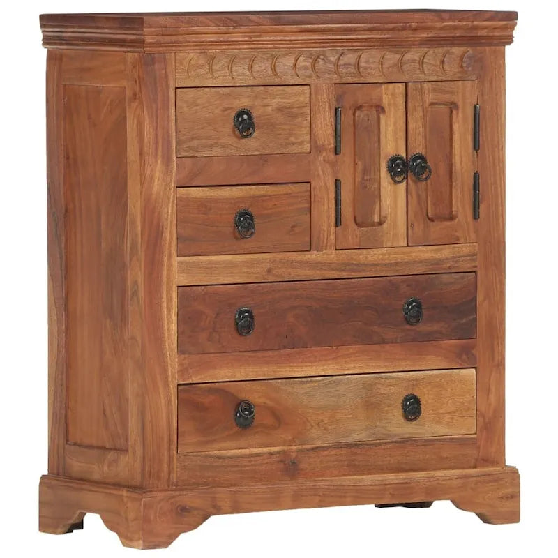 vidaXL Sideboard 24.4x11.8x29.5 Solid Acacia Wood