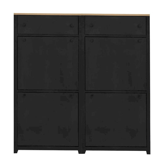 Merax Wood Grain Pattern Top Shoe Storage Solution with Adjustable Panel