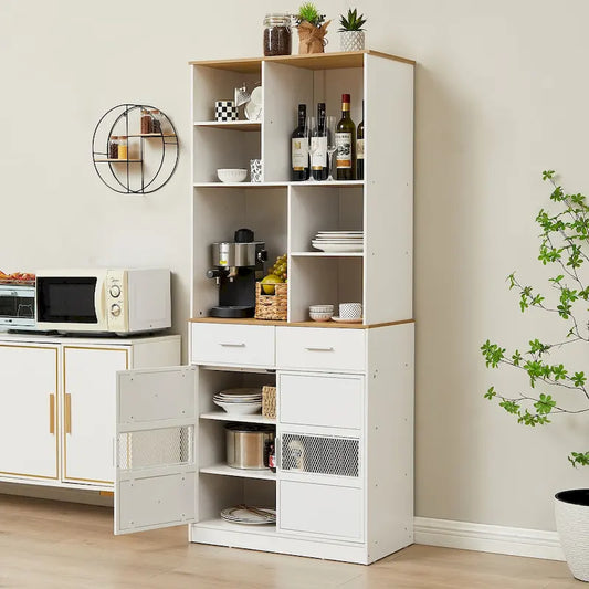 Pantry Buffet Cabinet Freestanding Kitchen Hutch Storage Cabinet Large Cupboard for Home Kitchen Bathroom Living Room Office