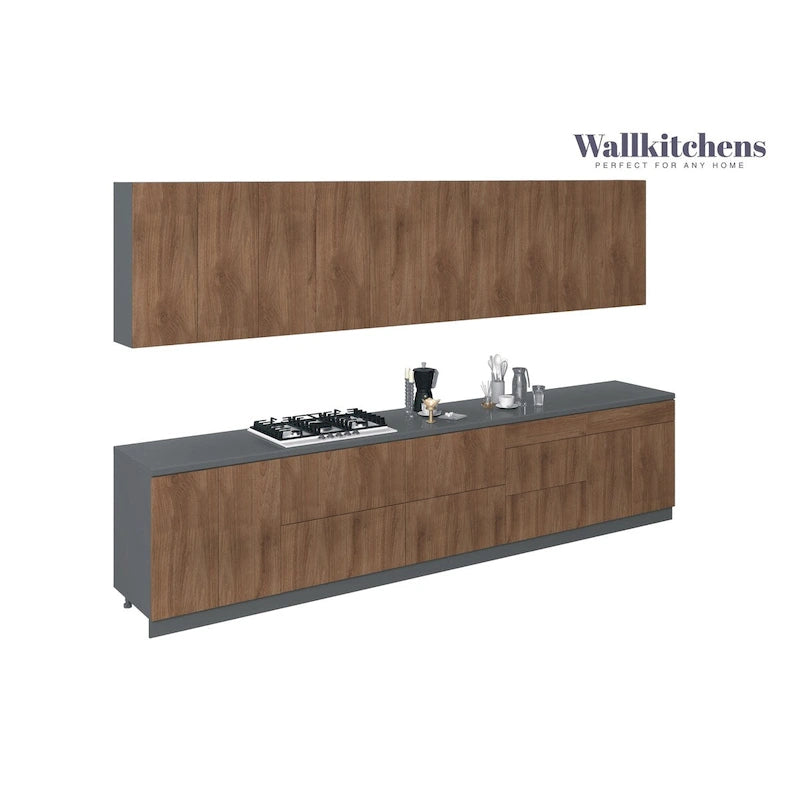 Kitchen Signature Collection Natural Teak & Black Color Base Size 13Ft Wide - 153x24