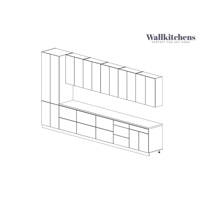 Kitchen Celestial Collection White Matte Color Base Size 15Ft Wide - 182x24
