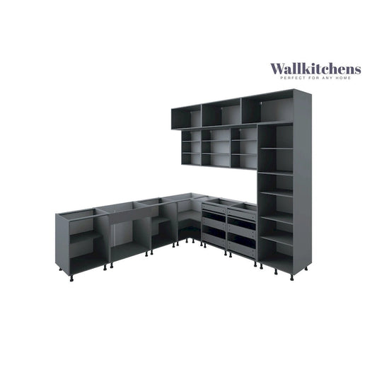 Kitchen Culinary Haven Collection White Gloss Color Base Size 9Ft Wide - 108x24