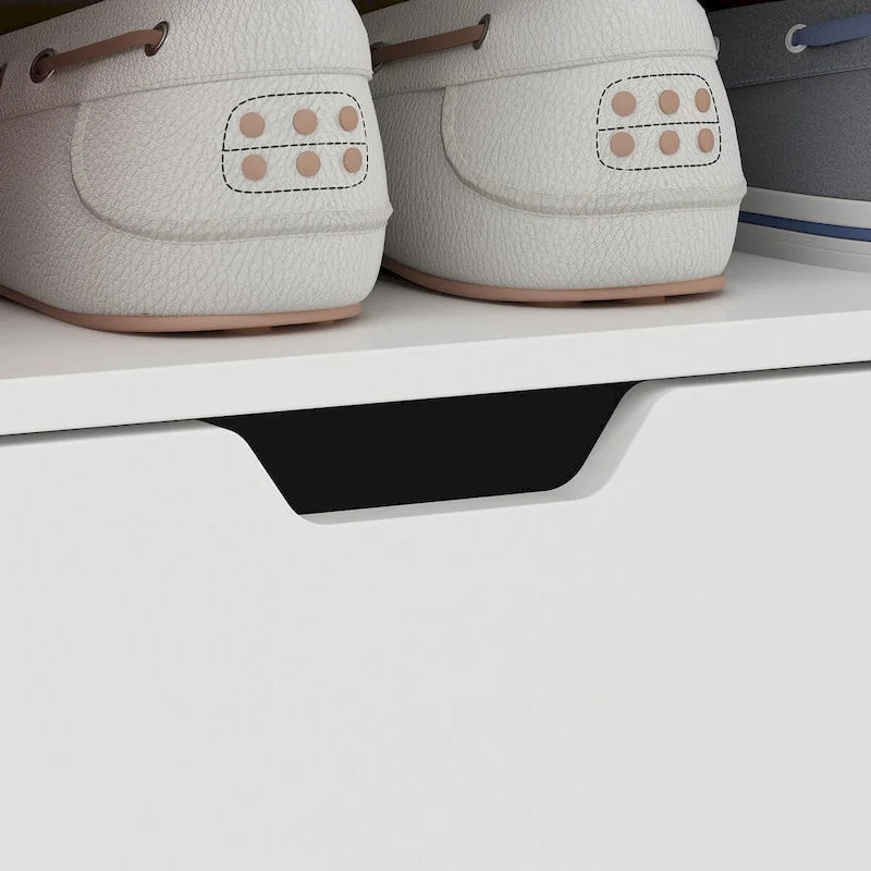 Versatile Storage Solution White Shoe Cabinet for Flats Boots 78.18H