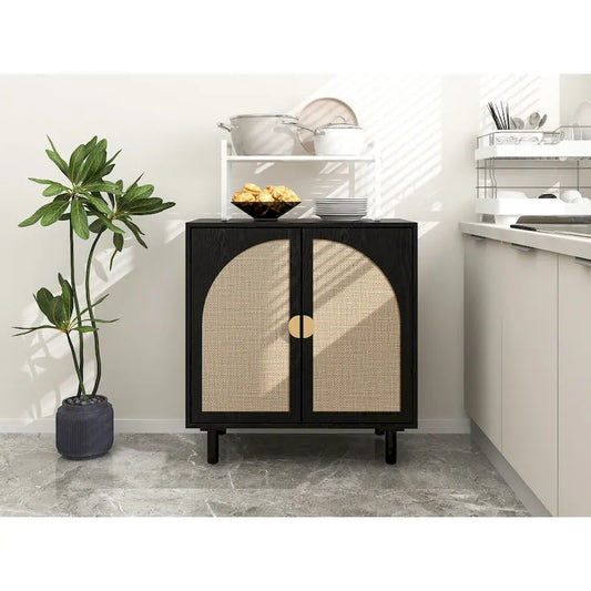 2 Doors Wood Pantry Organizer with Adjustable Laminates, Storage Cabinet for Bedroom, Living Room, Kitchen