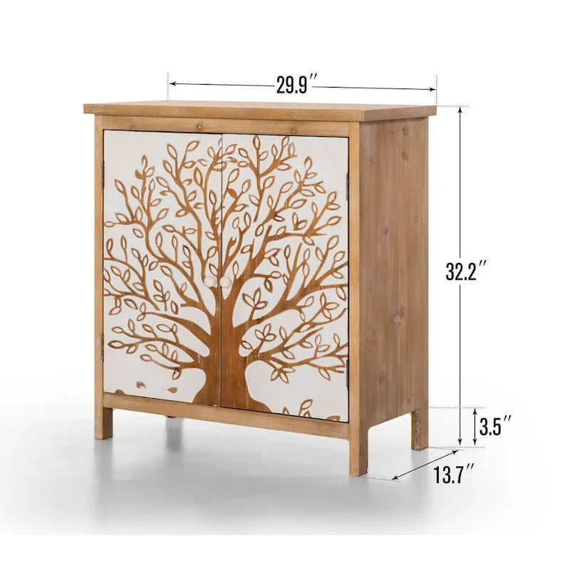 2-Door Accent Wood Storage Cabinet
