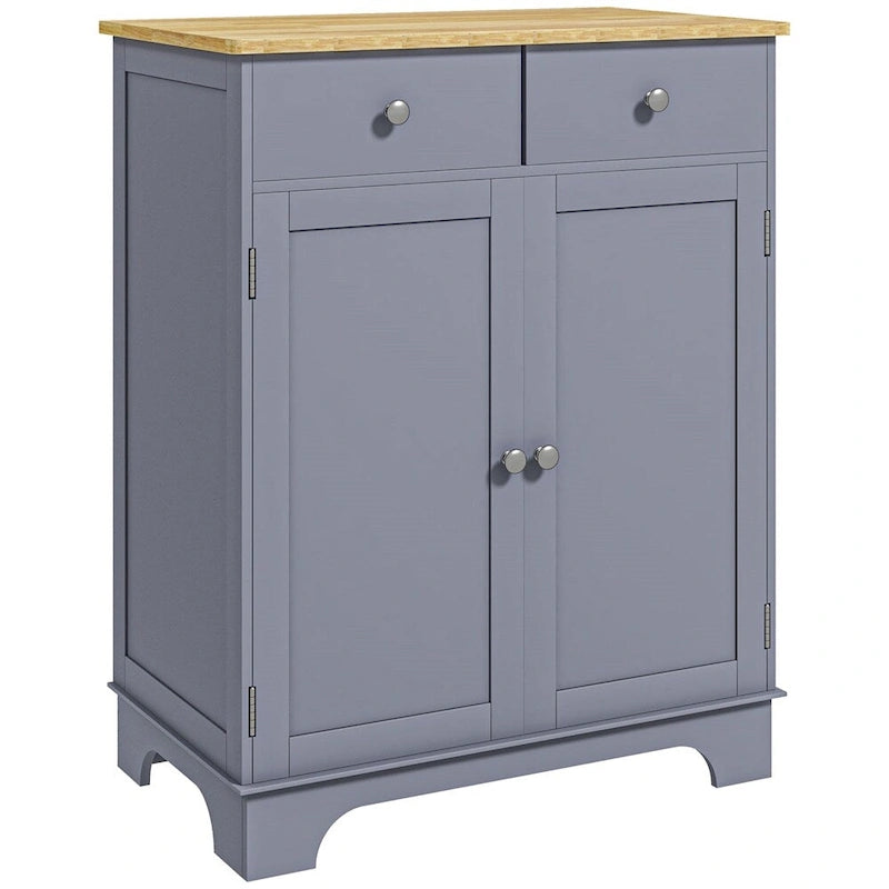 Double Door Sideboard Buffet Cabinet with Drawers and Adjustable Shelf