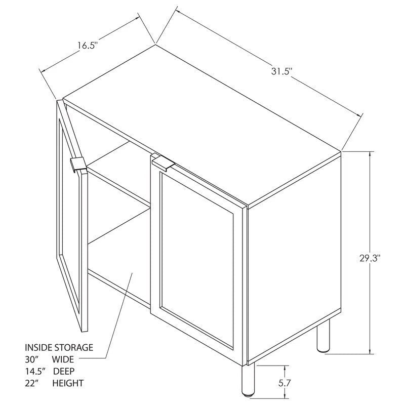 Orre White Cabinet 2 Door