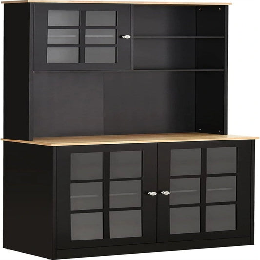 Kitchen Buffet with Hutch, Storage Pantry - 14.5D x 31.5W x 72H