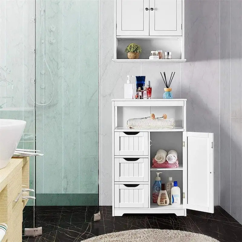 Bathroom Floor Cabinet Wooden Storage