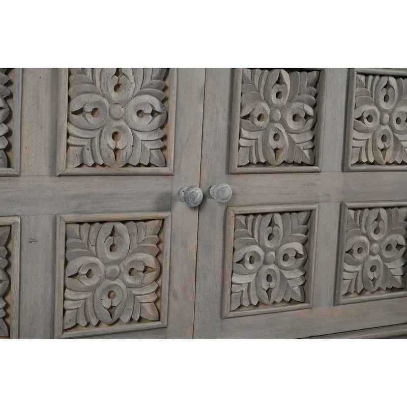Clara 3-drawer 3-door Carved Solid Wood Sideboard
