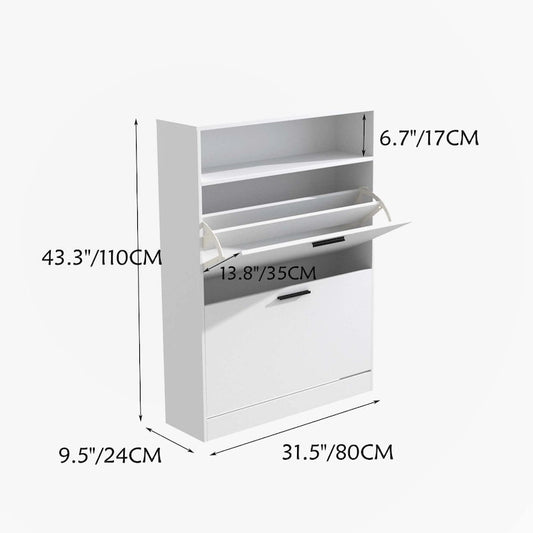 Shoe Storage Cabinet with 2 Flip Drawers