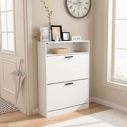 Shoe Storage Cabinet with 2 Flip Drawers