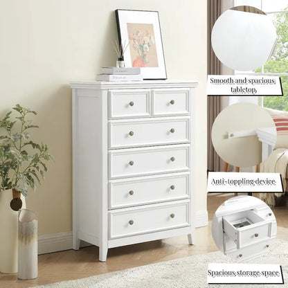 Modern 6 Drawers Dresser 6 Drawers Cabinet Chest of Drawers Closet Organizers - 31.50 * 15.75 * 44.29