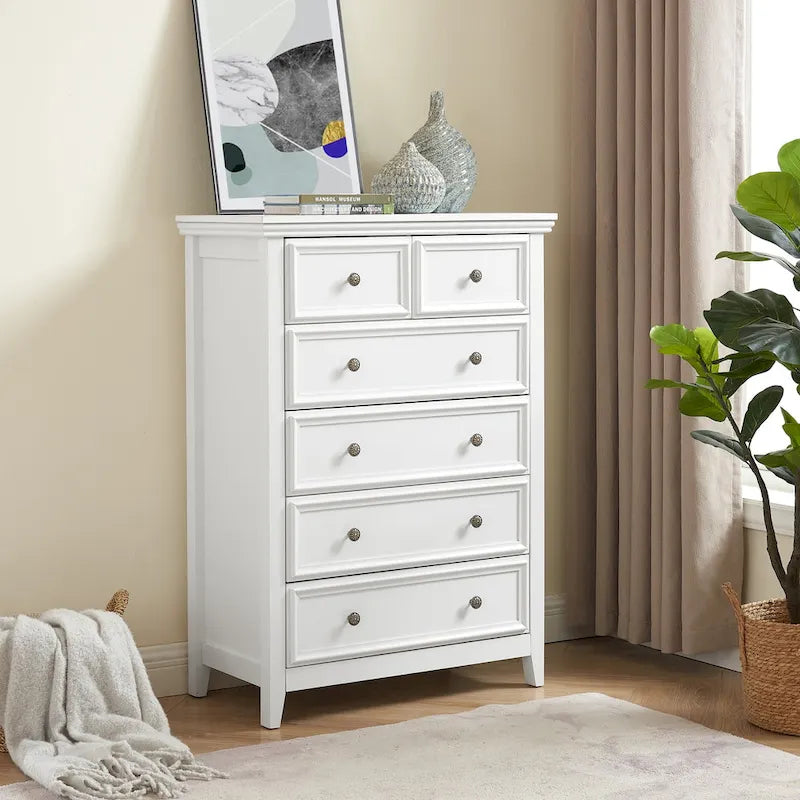 Modern 6 Drawers Dresser 6 Drawers Cabinet Chest of Drawers Closet Organizers - 31.50 * 15.75 * 44.29
