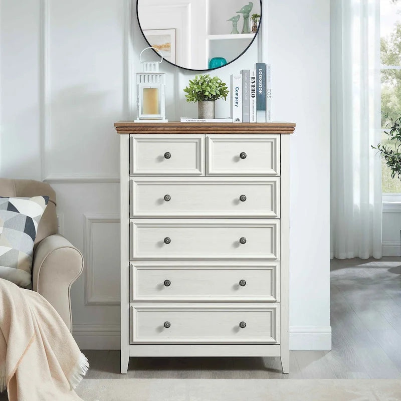 Modern 6 Drawers Dresser 6 Drawers Cabinet Chest of Drawers Closet Organizers - 31.50 * 15.75 * 44.29