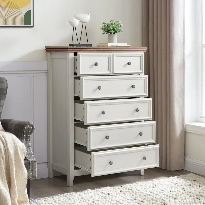 Modern 6 Drawers Dresser 6 Drawers Cabinet Chest of Drawers Closet Organizers - 31.50 * 15.75 * 44.29