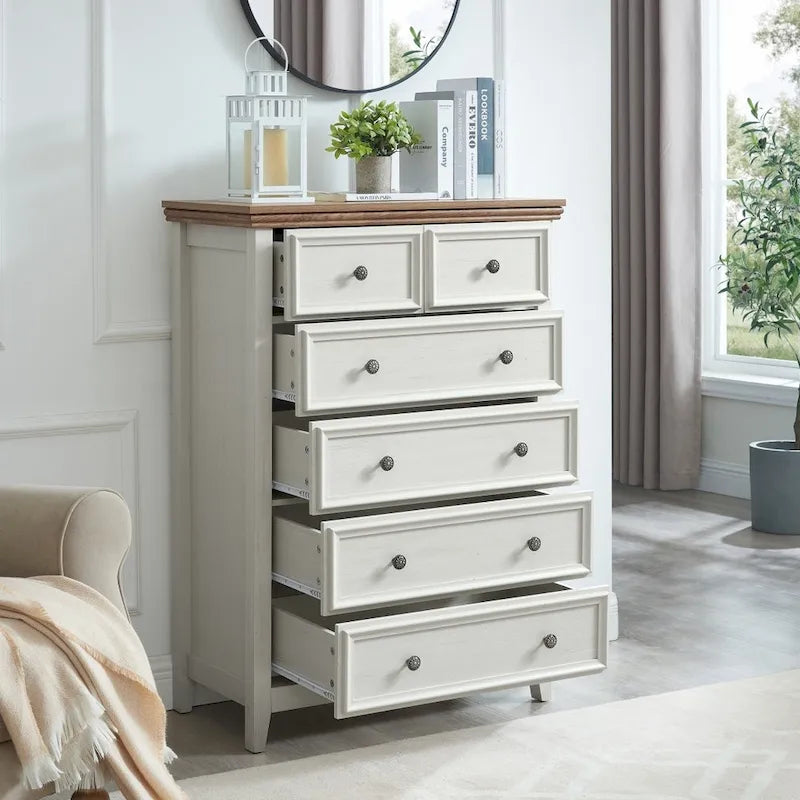 Modern 6 Drawers Dresser 6 Drawers Cabinet Chest of Drawers Closet Organizers - 31.50 * 15.75 * 44.29