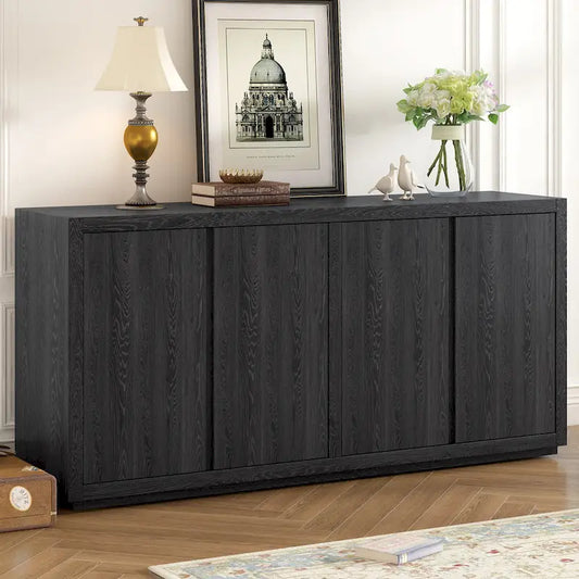 Distinctive Features of a Four-Door Cabinet Sideboard with Ash Veneer suitable for Hallway, Entryway, Living Room
