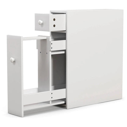 Costway Bathroom Floor Cabinet Toilet Narrow Storage Organizer with