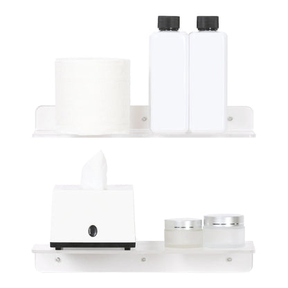 Acrylic Floating Shelves for Wall, Clear Acrylic Shelves for Bathroom, Living Room, Bedroom, Kitchen Wall Display Shelf Clear