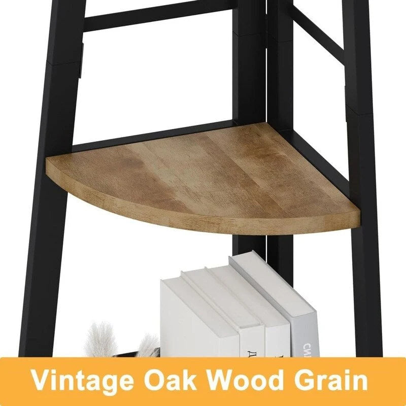 Rustic Tall Corner Bookshelf