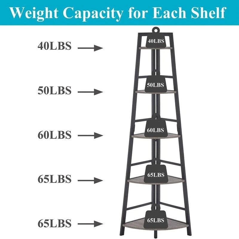 Rustic Tall Corner Bookshelf