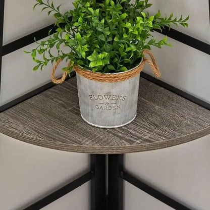 Rustic Tall Corner Bookshelf