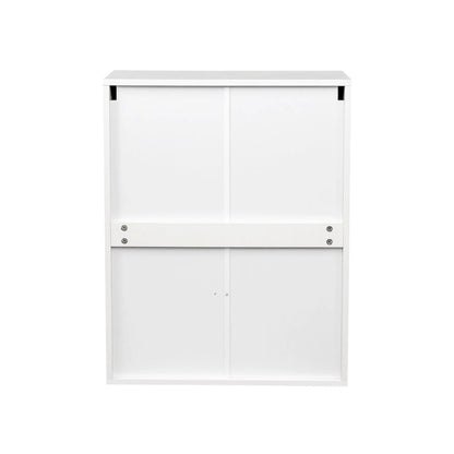 Wood Floating Wall Mounted Storage Cabinet For Barber Shampoo Station