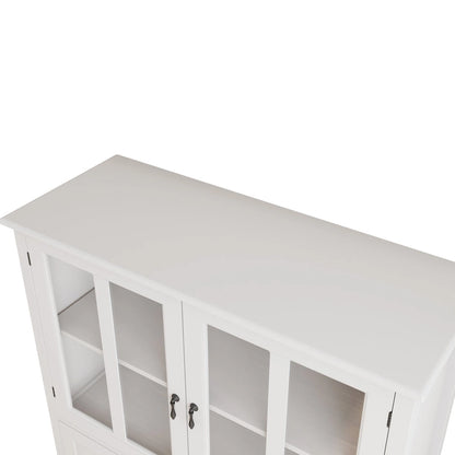 Buffet storage cabinet with glass doors and unique bell handle