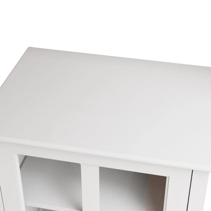Buffet storage cabinet with glass doors and unique bell handle