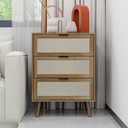 Rattan 3 Drawer Cabinet for bedroom living room