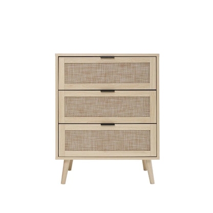Rattan 3 Drawer Cabinet for bedroom living room