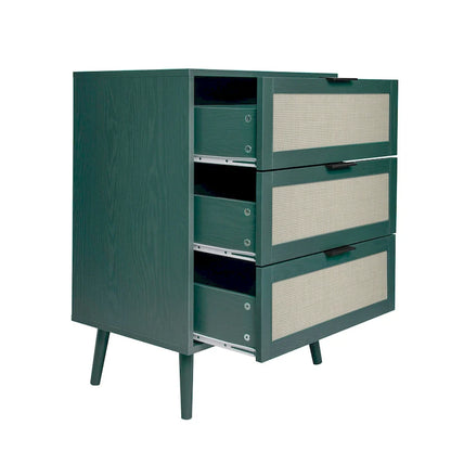 Rattan 3 Drawer Cabinet for bedroom living room