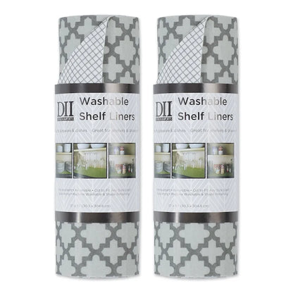 DII Grey Lattice Shelf Liner (Set of 2)
