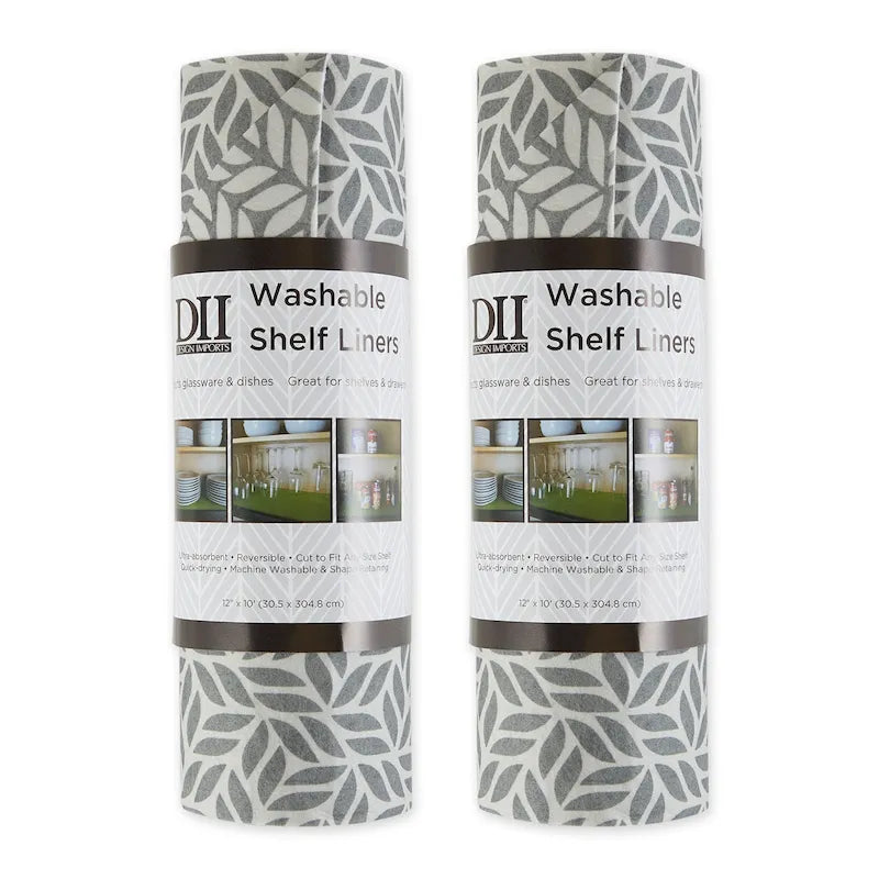 DII Grey Lattice Shelf Liner (Set of 2)