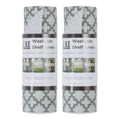 DII Grey Lattice Shelf Liner (Set of 2)