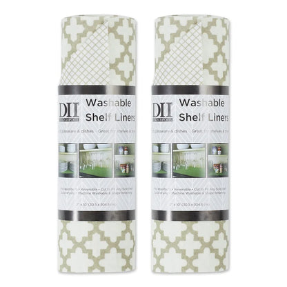 DII Grey Lattice Shelf Liner (Set of 2)
