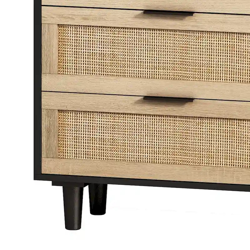 51.186-Drawers Rattan Storage Cabinet for Bedroom,Living Room