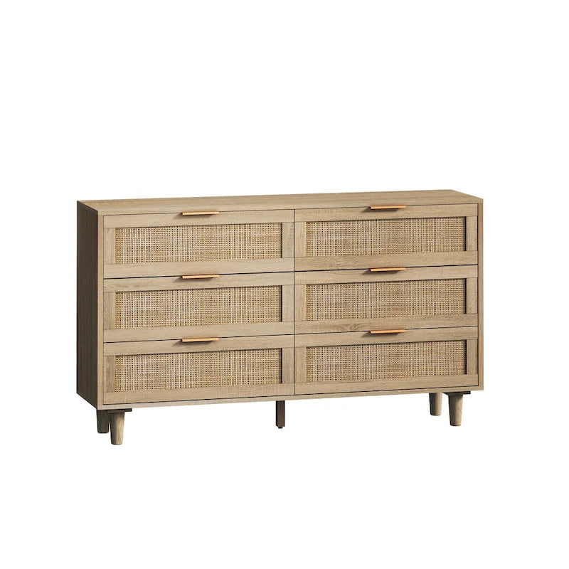 51.186-Drawers Rattan Storage Cabinet for Bedroom,Living Room