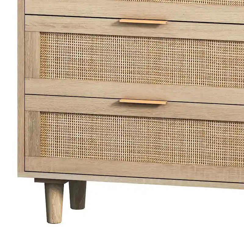 51.186-Drawers Rattan Storage Cabinet for Bedroom,Living Room