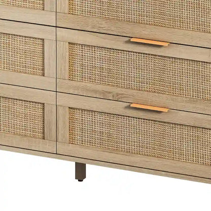 51.186-Drawers Rattan Storage Cabinet for Bedroom,Living Room
