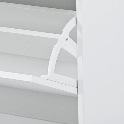 Tempered Glass Top Shoe Storage Cabinet with Drawer