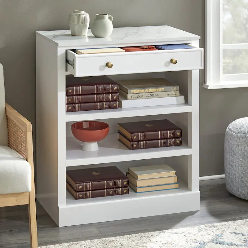 Lifestorey Monza 1-Drawer Cabinet with Shelves