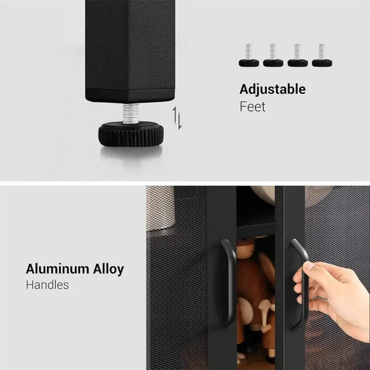 Metal Storage Cabinet with Mesh Doors - 15.7D x 31.5W x 41.3H