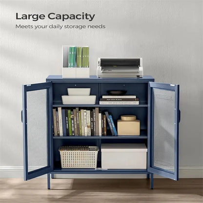 Metal Storage Cabinet with Mesh Doors - 15.7D x 31.5W x 41.3H