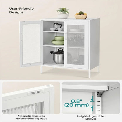 Metal Storage Cabinet with Mesh Doors - 15.7D x 31.5W x 41.3H