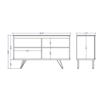 Manhattan Comfort Tudor 53.15 Sideboard with 4 Shelves